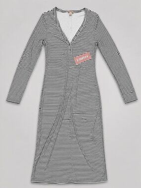 J for Justify Contour Collection Smoothing Maxi Dress Striped NWT Large Black